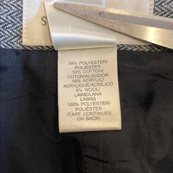 Susan Bristol Herringbone Fringe Hem Skirt Size 12 Vintage A-Line - Picture 9 of 10